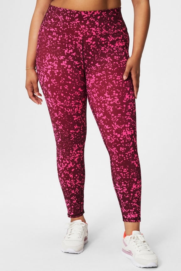 FABLETICS Mid Rise Printed Pink Shimmer Camo Powerhold Leggings XS