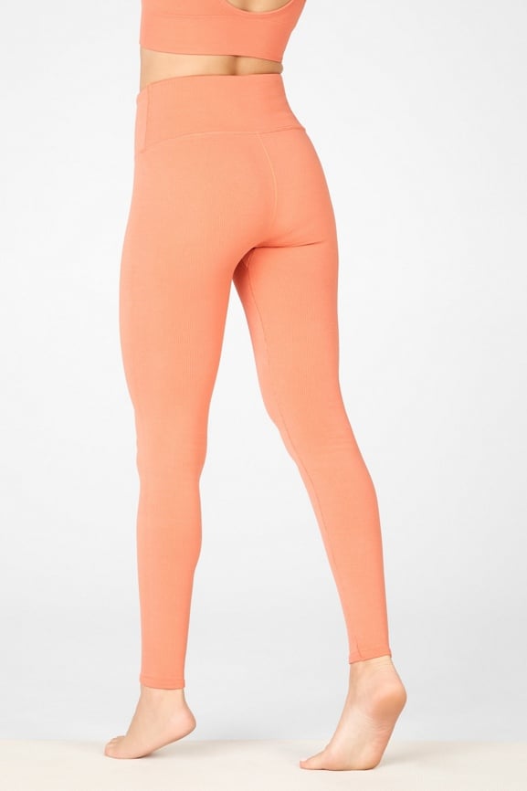 Buy Alluring Orange Cotton Solid Leggings For Girls Online In