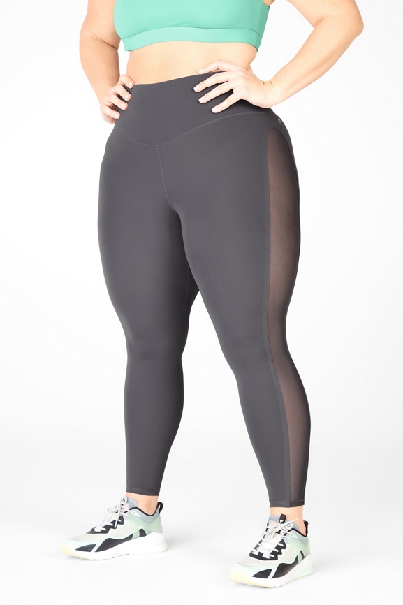legging with patterned mesh inlay, maurices