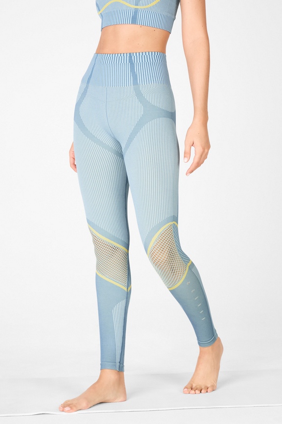 Fabletics Legging Womens S Small Blue Check High Waisted Seamless
