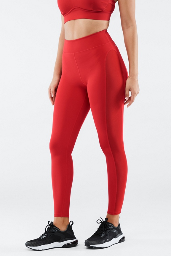 Stretchable Lace/Net bottom leggings - Red @ 59% OFF Rs 360.00