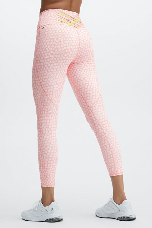 Fabletics Boost PowerHold Hot Pink Criss Cross Back High-Waisted 7/8  Legging XS - $30 - From Erin