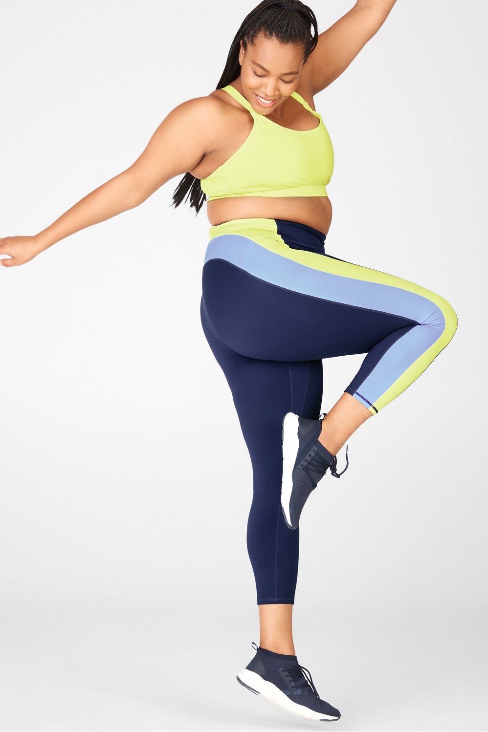 High-Waisted Motion365® Stripe 7/8 - - Fabletics Canada
