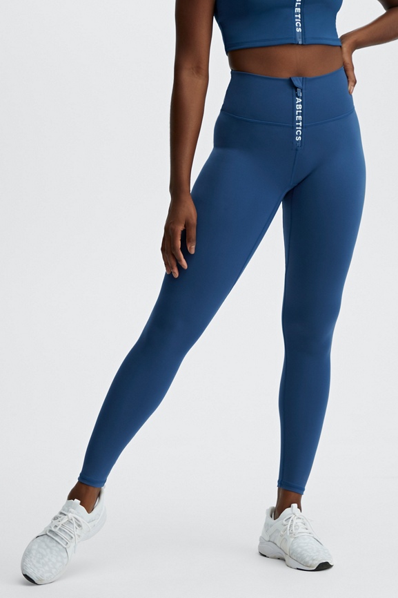 Women's Zipper Front Slit Flare Fit Leggings Yoga Blue Mocha Olive S M L 