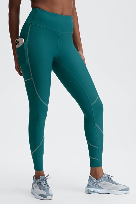 Gymshark Speed Leggings Womens Compression Pants XS Teal Pockets