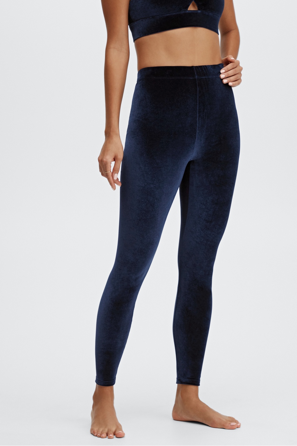 Buy Conceited Velour Velvet Leggings for Women - A236 - Navy Blue - Small  at