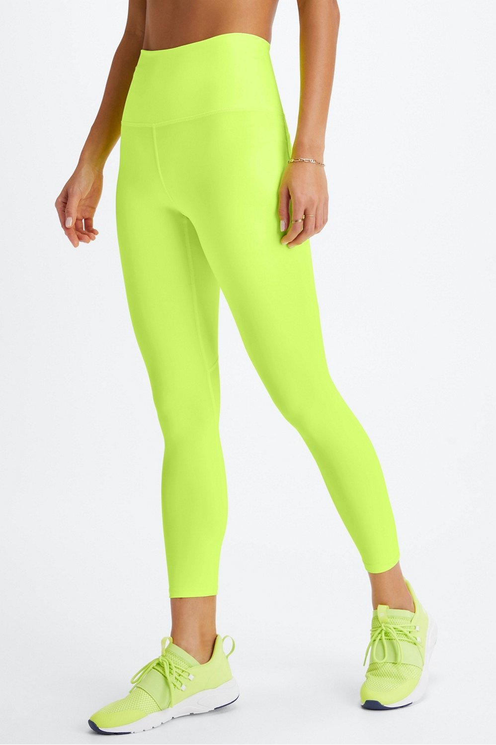 High Rise Matte Luxe Crossover 7/8 Legging in Neon