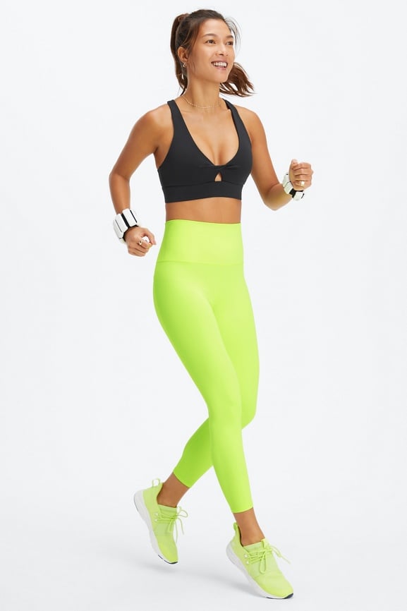 Neon leggings sale high waisted