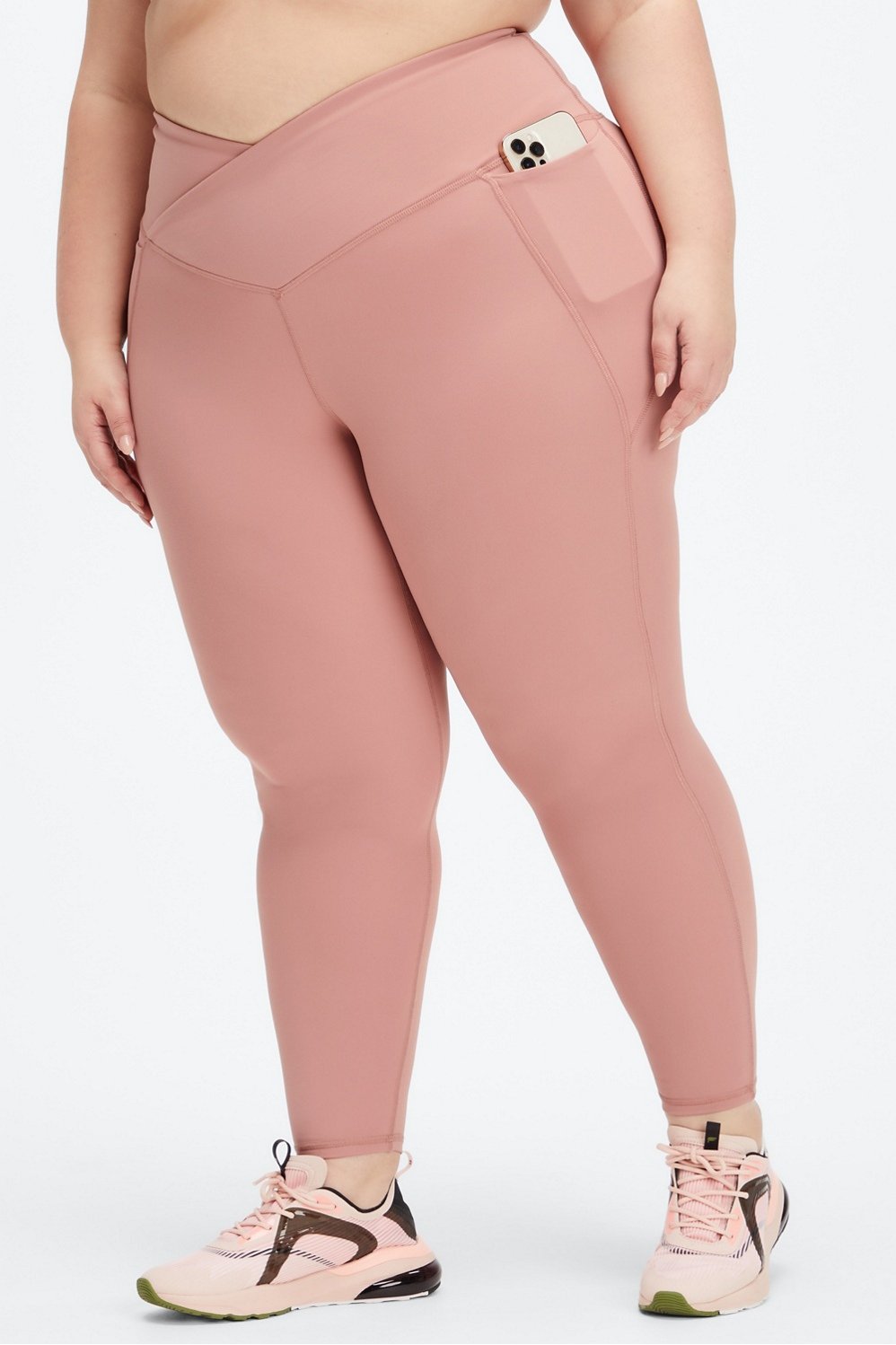 Fabletics Pureluxe Women's Pink Elastic Waist Pull On Compression Legg –  Shop Thrift World