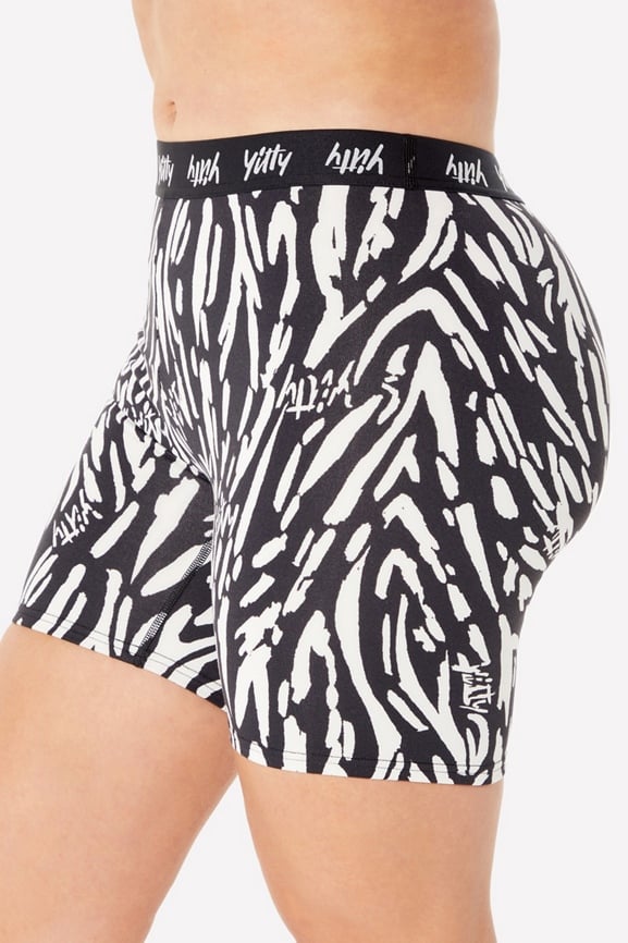 High Waist Shorts - Black/leopard print - Ladies