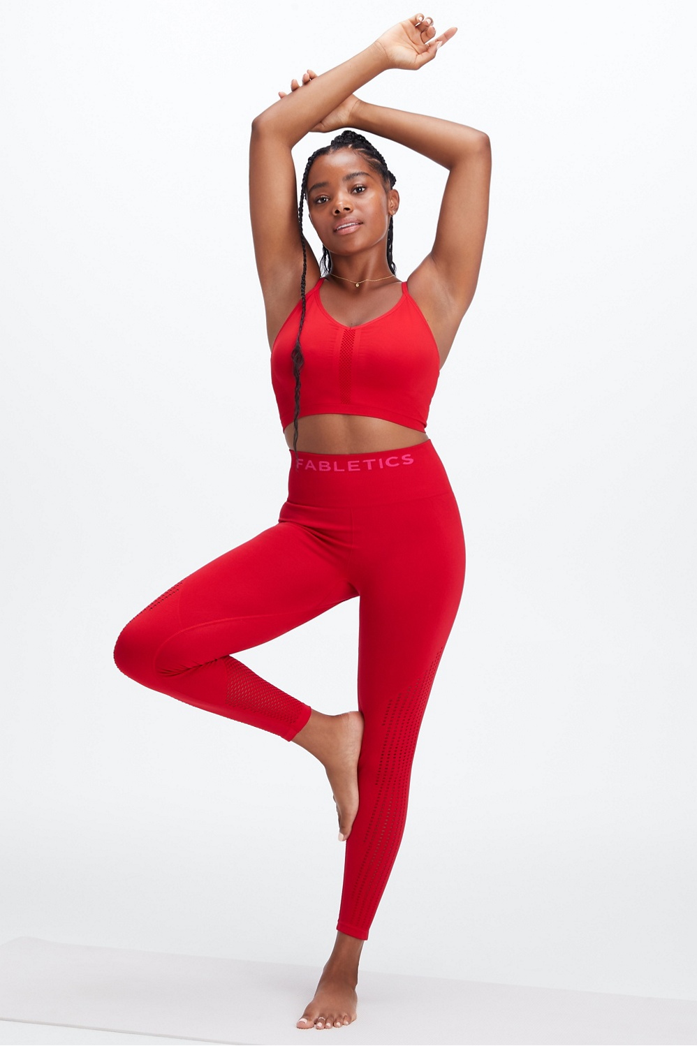Red WOMEN Fitted Colour Block Leggings 2524777