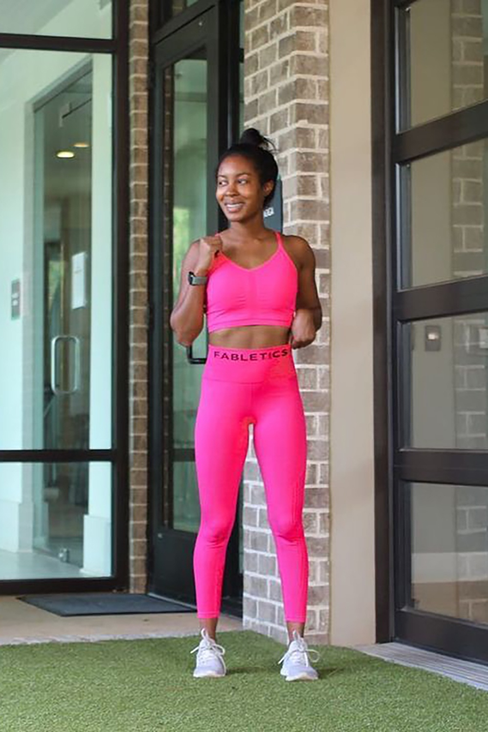 Pink fabletics clearance leggings