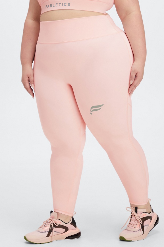 Fabletics High-Waisted Motion365 Reflective 7/8 Womens pink Size XXS
