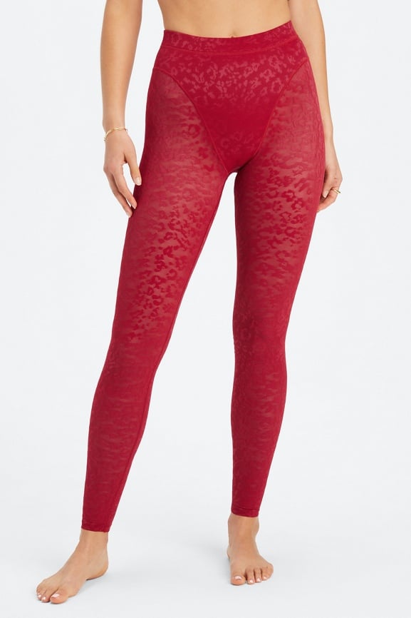 Red on sale mesh leggings