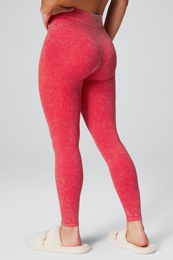 Knitted Leggings Polyester & Elastane Blend Brick Red Leggings For Girls  LS10