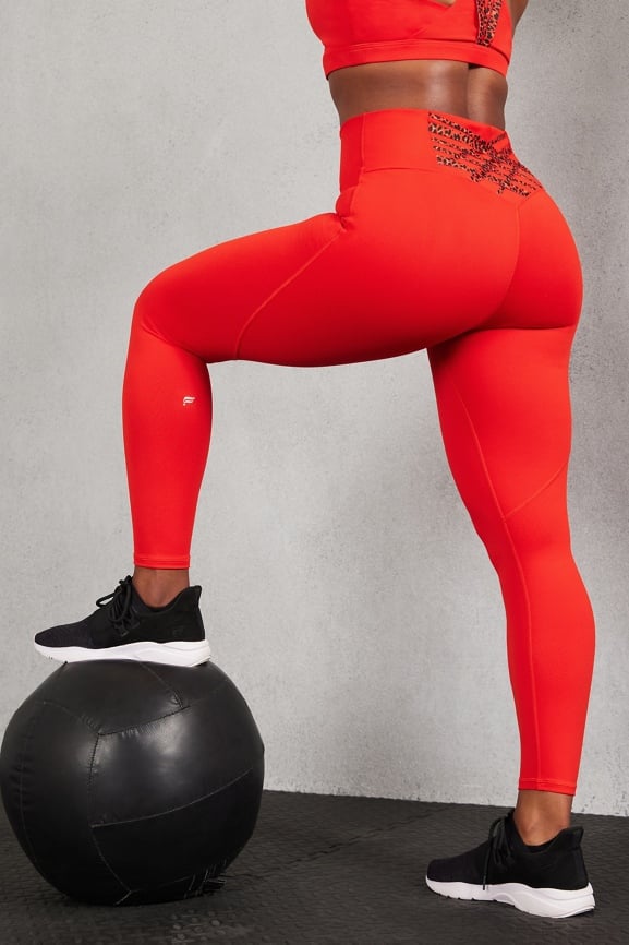 Red and Black Sports Leggings | Kinetic Grit CrossFi