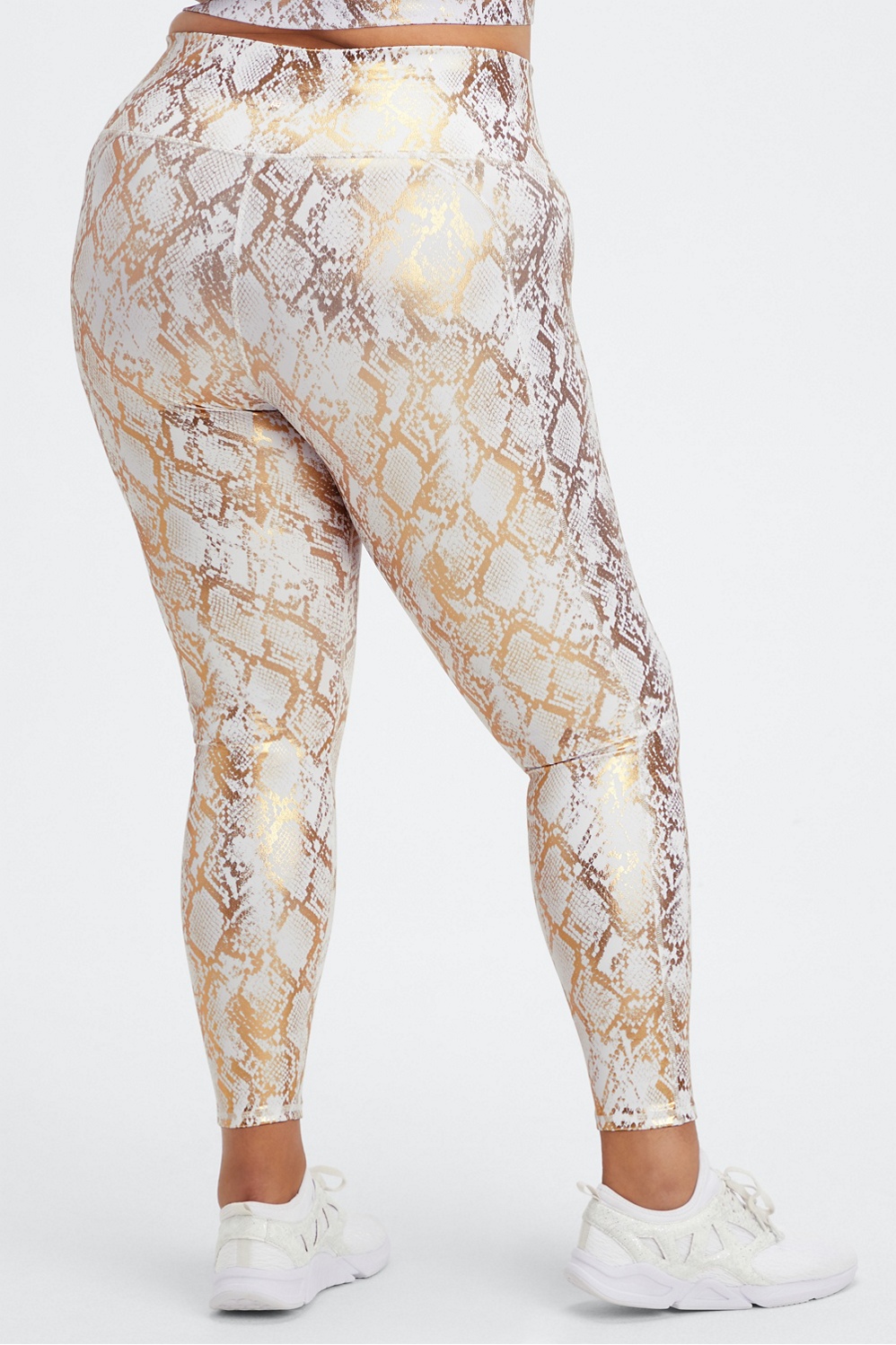 Gold Foil Snake Print Legging - Medium - adagio FIT