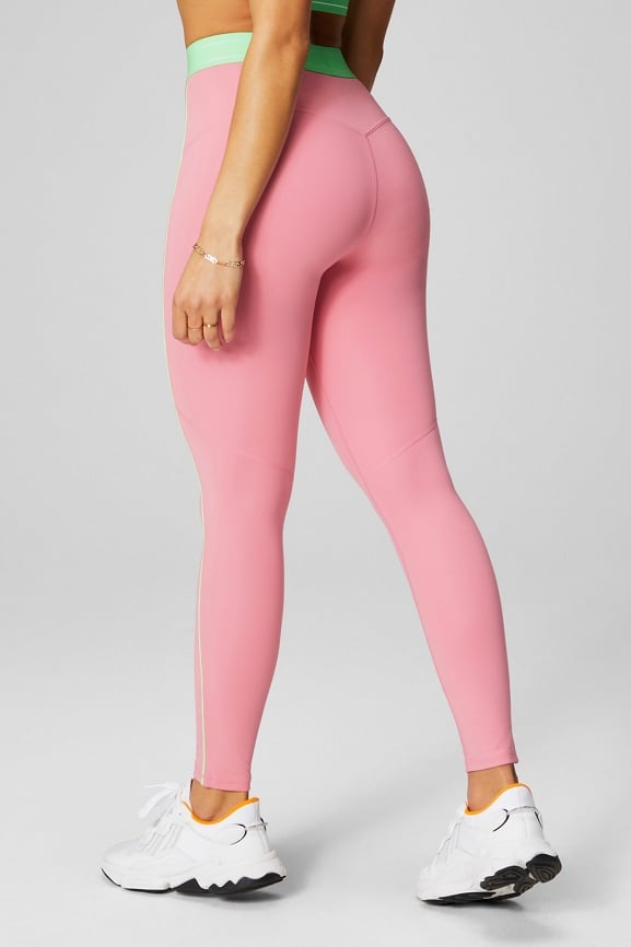 Fabletics Leggings High-Waisted Printed PureLuxe 7/8 Size S Pink