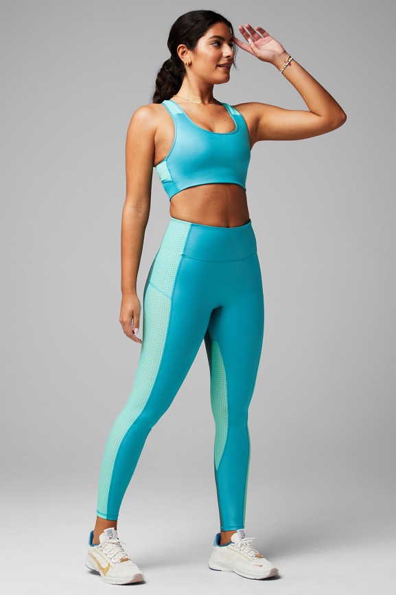 All In Motion High Support Seamless Sports Bra Turquoise Blue size