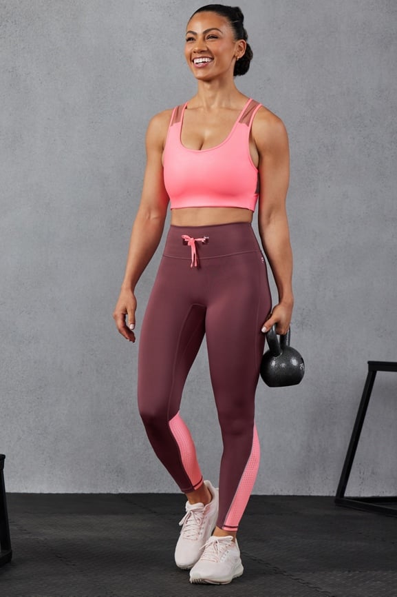 Sports Pink Mesh Leggings Workout Tights Stretch Pants -  Canada