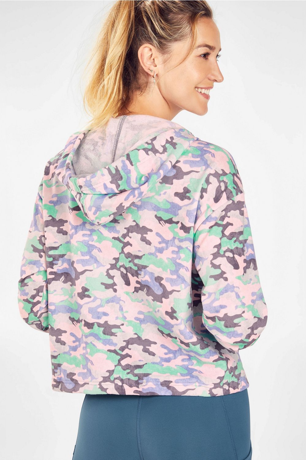 teal camo hoodie