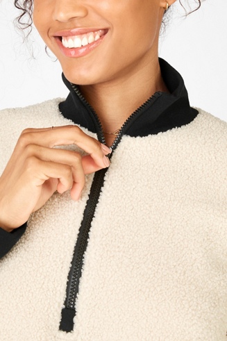 Fabletics Maria Polar Fleece retailer Pullover in Brick