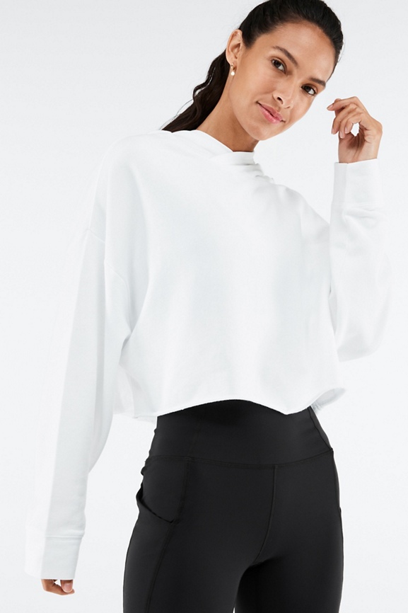ASOS Loose Fit Crop Top With Raw Edge in White