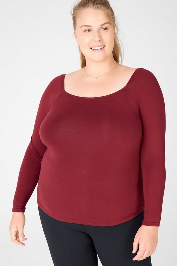 Kinsley Square Neck Long-Sleeve Top
