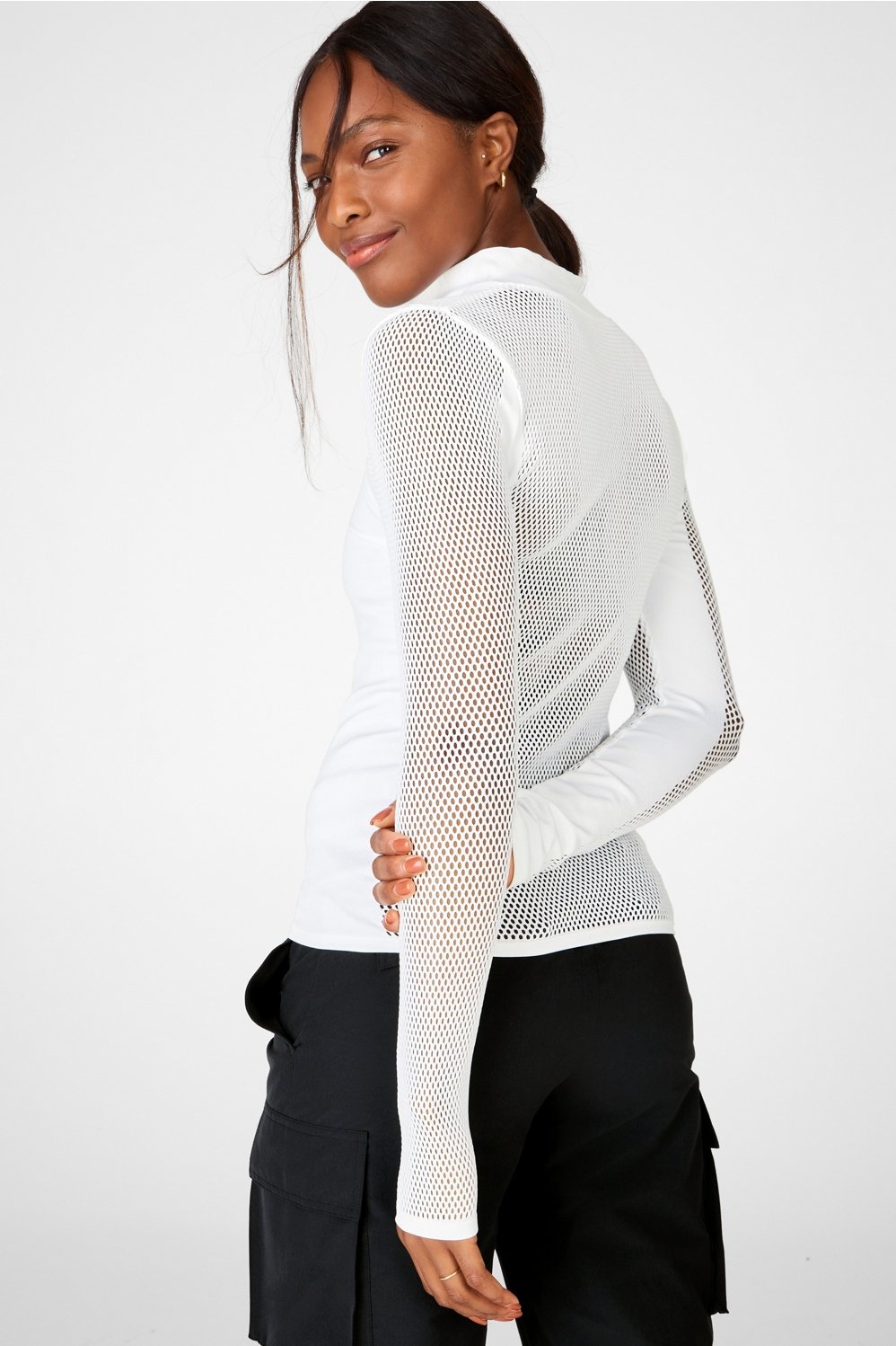 Valeria Ladies Exercise Sweater Zip Up Moisture Wicking Airflow Vent Long Sleeve 