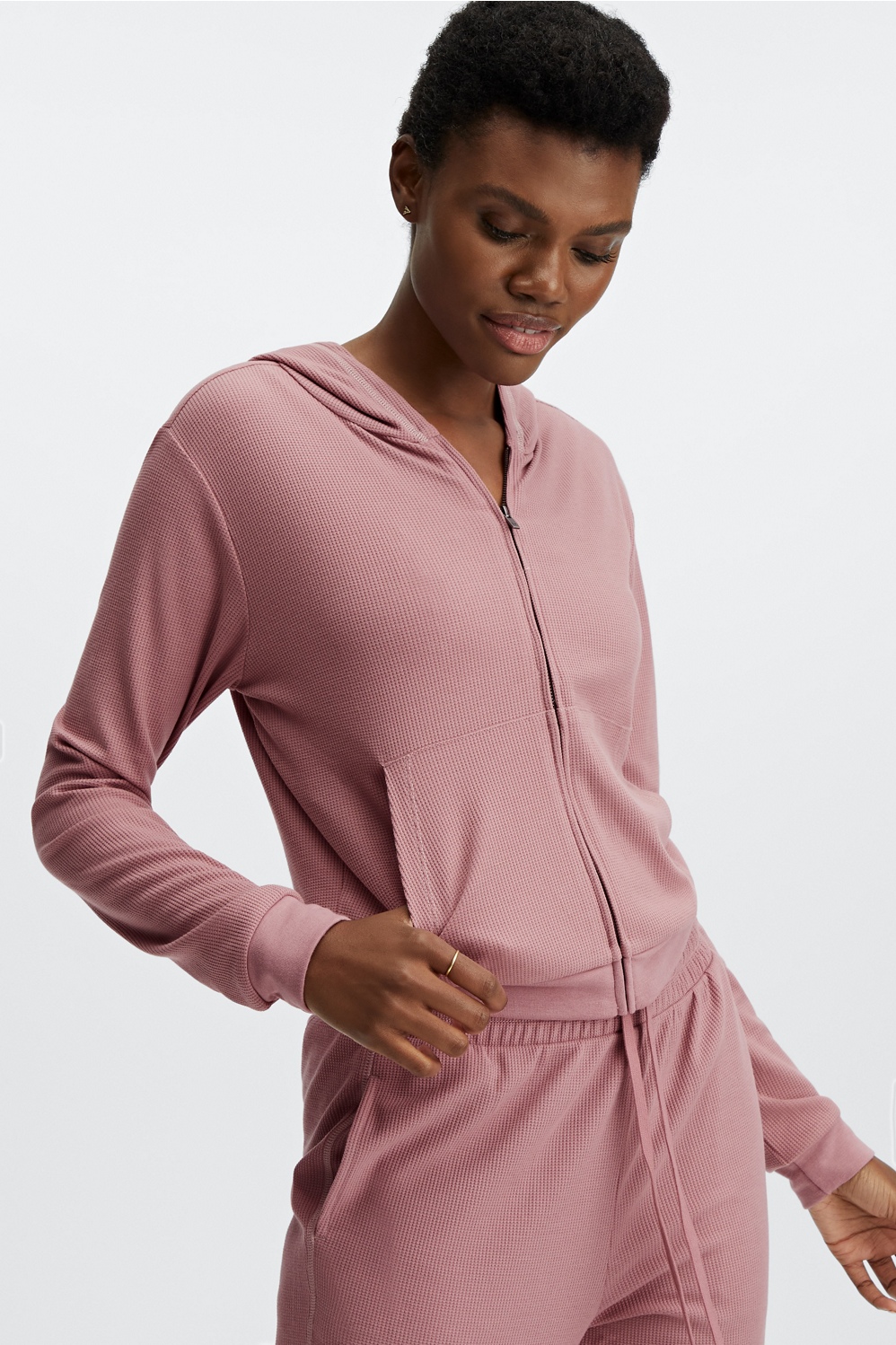 Zip-Up Waffle Hoodie - Fabletics