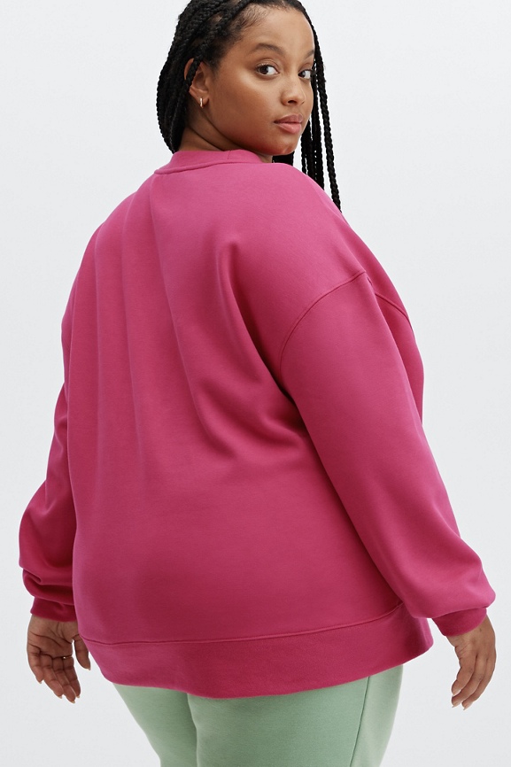 Fabletics Eco Go-To Crewneck Sweatshirt Womens pink plus Size 3X