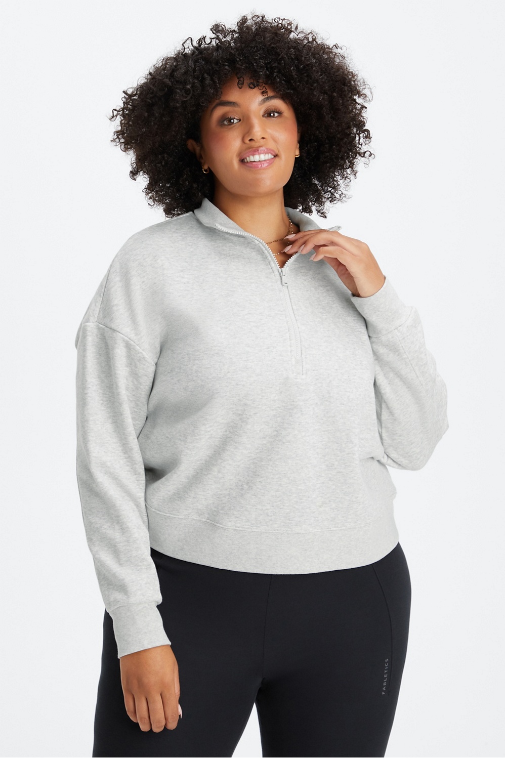 Fabletics Catarina Mock Neck Zip Pullover Womens plus Size