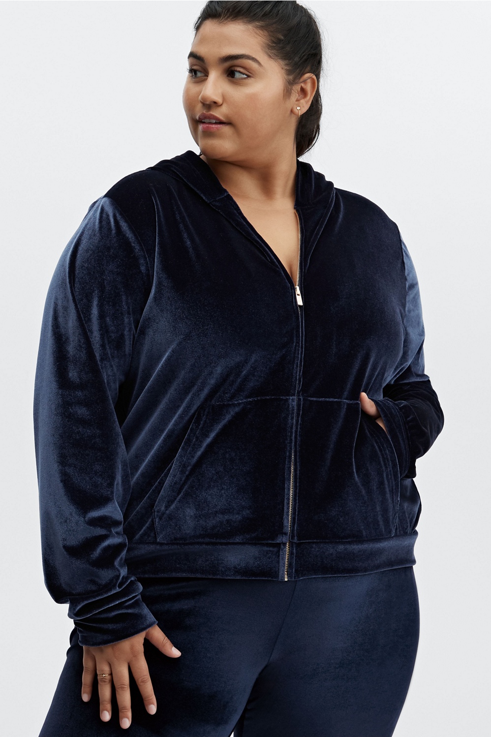 Fabletics Donna Velour Hoodie Womens plus Size