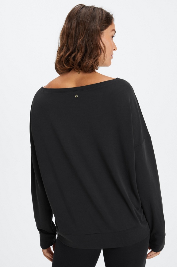 Eco Sleek Knit Boat Neck Pullover - Fabletics