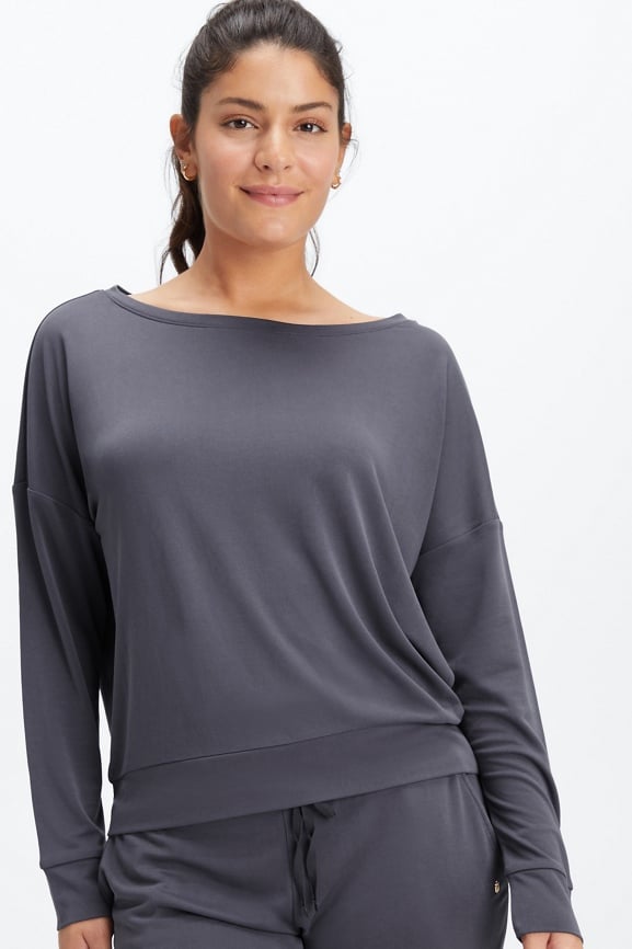 Eco Sleek Knit Boat Neck Pullover - Fabletics