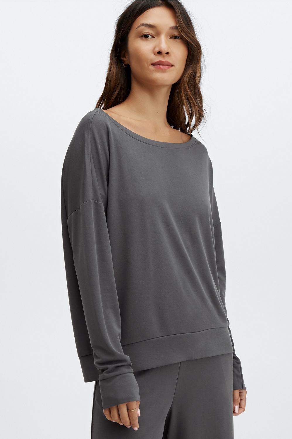 Eco Sleek Knit Boat Neck Pullover - Fabletics