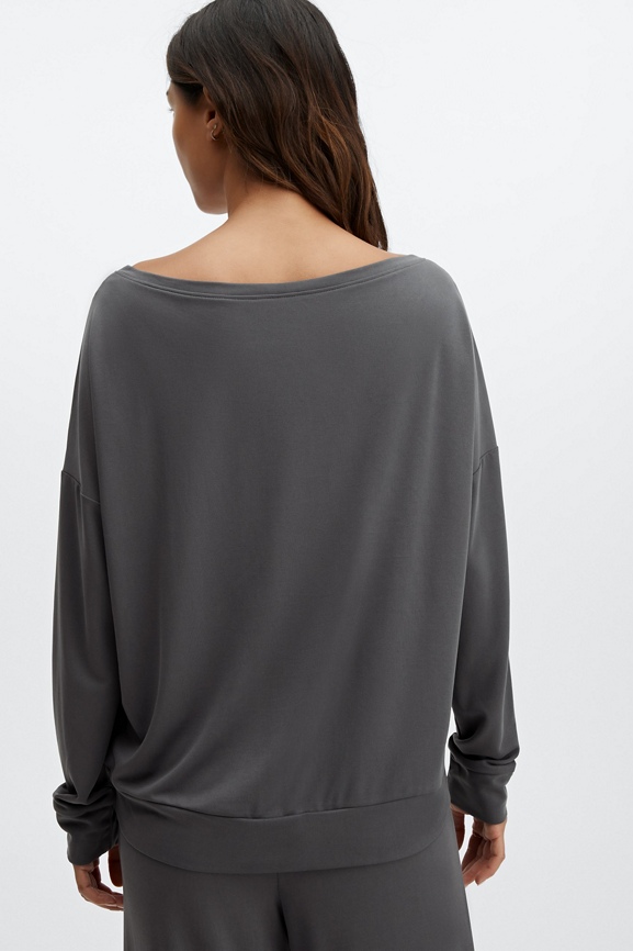「かわいい～！」 Knit Sleek Eco Boat Fabletics - Pullover Neck トップス