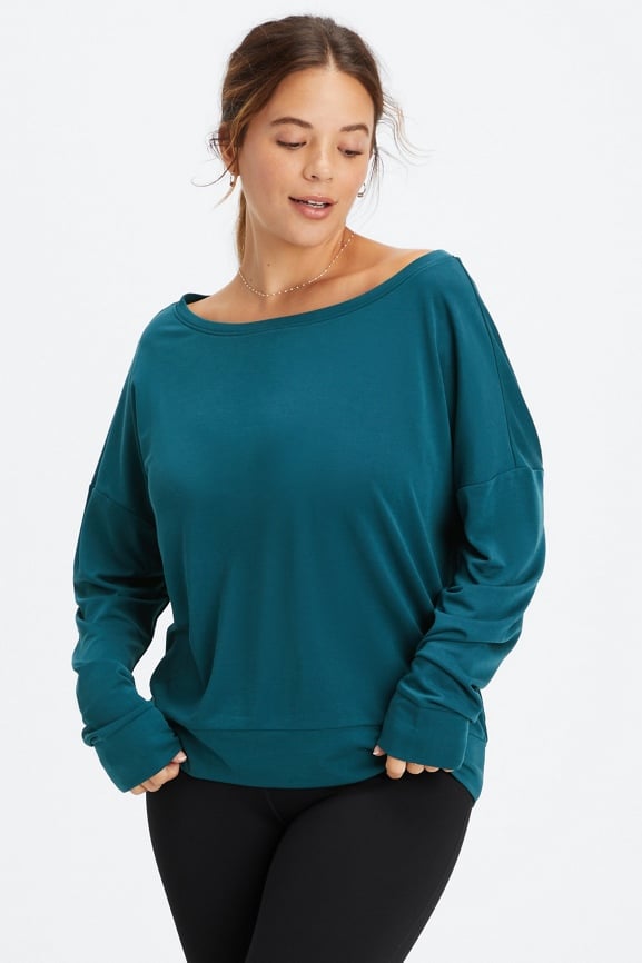 Eco Sleek Knit Boat Neck Pullover - Fabletics