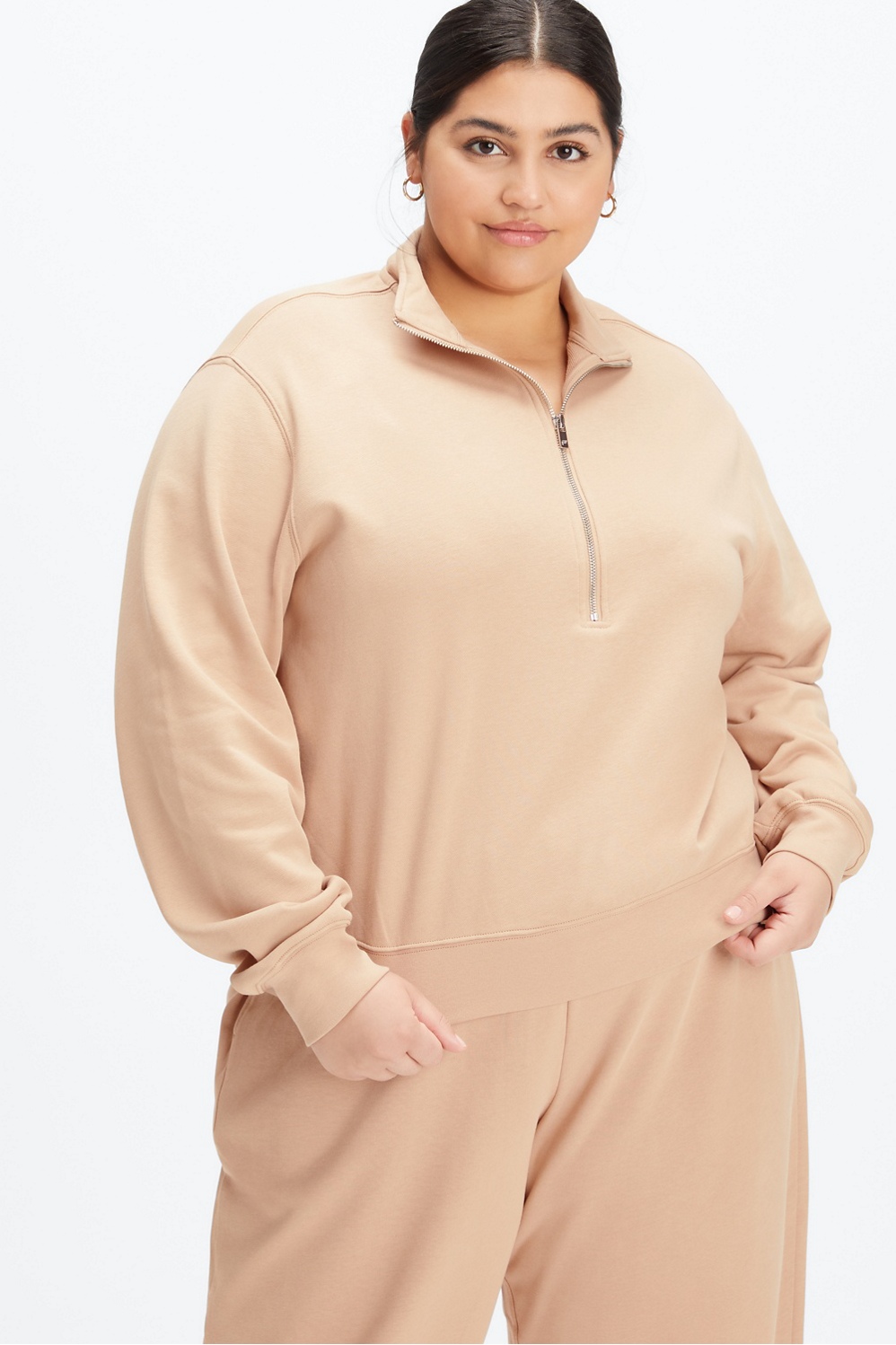 Fabletics Lightweight Go-To Half Zip Sweatshirt Womens plus Size