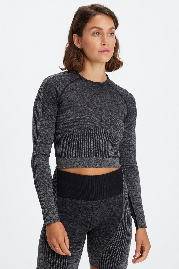 Ombre Seamless Long-Sleeve Top