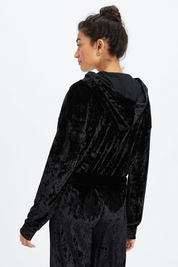 Crushed Velour Zip Up Hoodie Fabletics