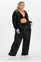 Crushed Velour Zip Up Hoodie Fabletics