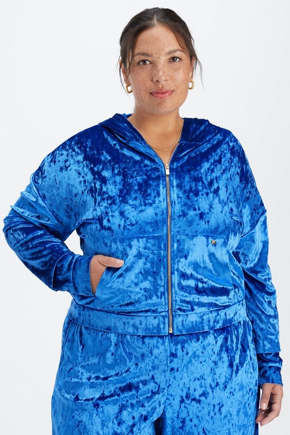 Crushed Velour Zip Up Hoodie - Fabletics