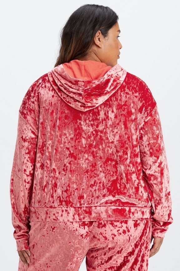 Oversized Velour-Lined Hoodie