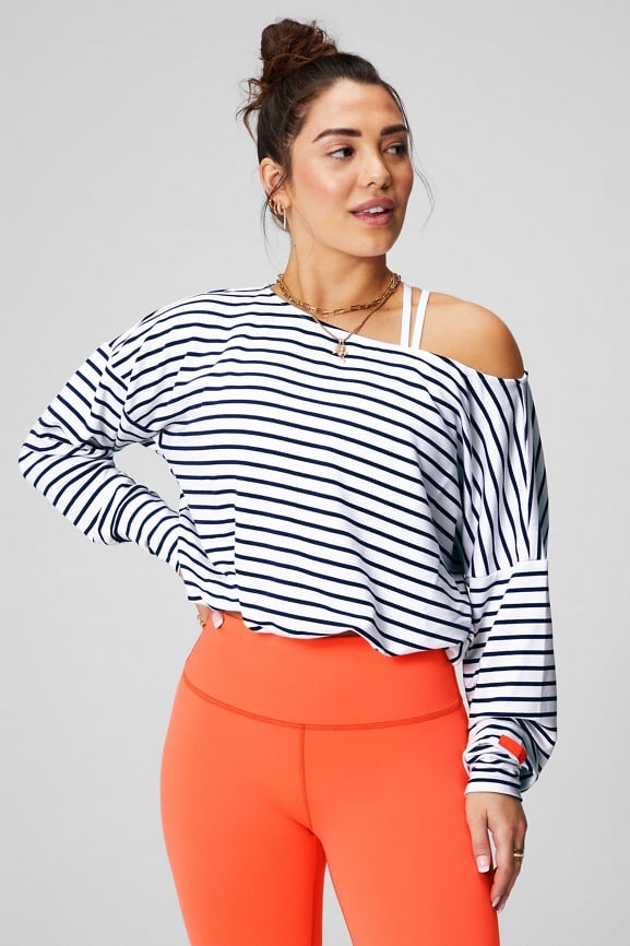 Luxe Terry Off Shoulder Pullover - Fabletics