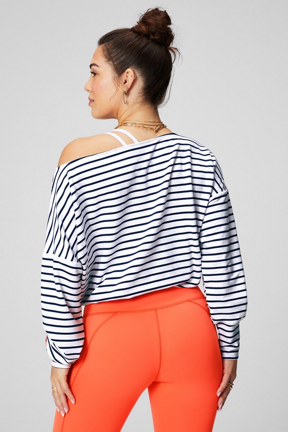 Luxe Terry Off Shoulder Pullover - Fabletics