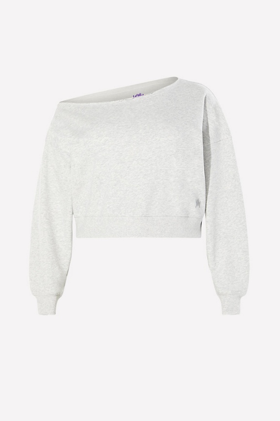 Major Label Off-The-Shoulder Terry Sweatshirt