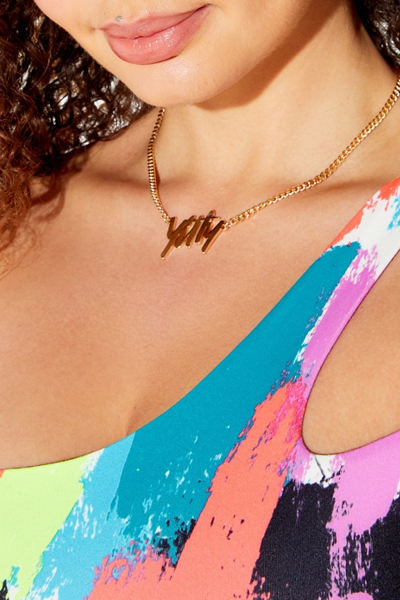 Major Label Gold Chain Logo Necklace