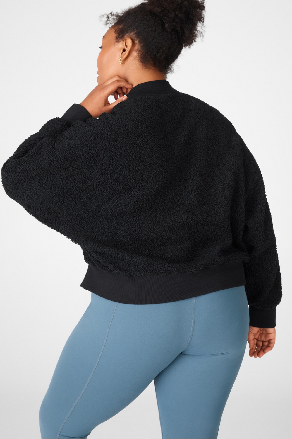 Fabletics Teddy Medium Cropped Malia Polar Fleece Pullover