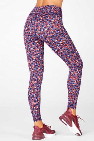 Fabletics Mid Rise Printed Powerhold Leggings in Black Crackle Print Small  - $24 - From Whitney